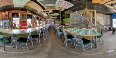 panorama image of a dining facility