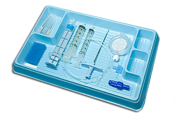 blue medical device packaging