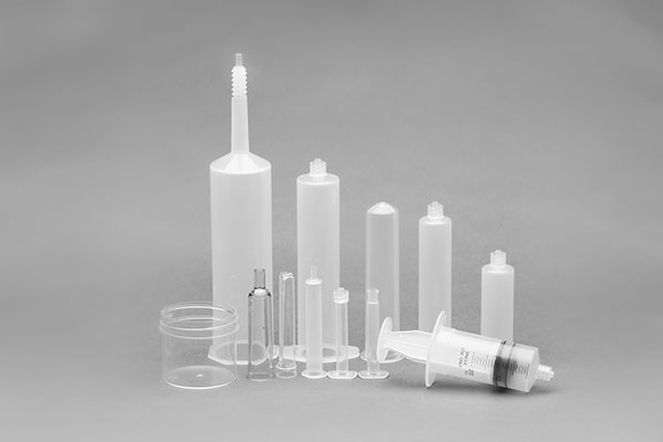 White and clear medical supply objects from C&J